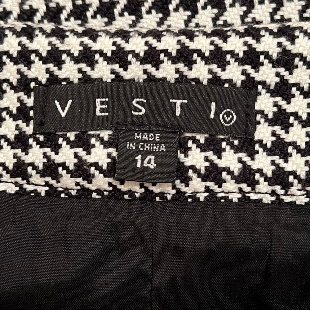 Vesti Black White Houndstooth Pencil Skirt - Picture 7 of 11